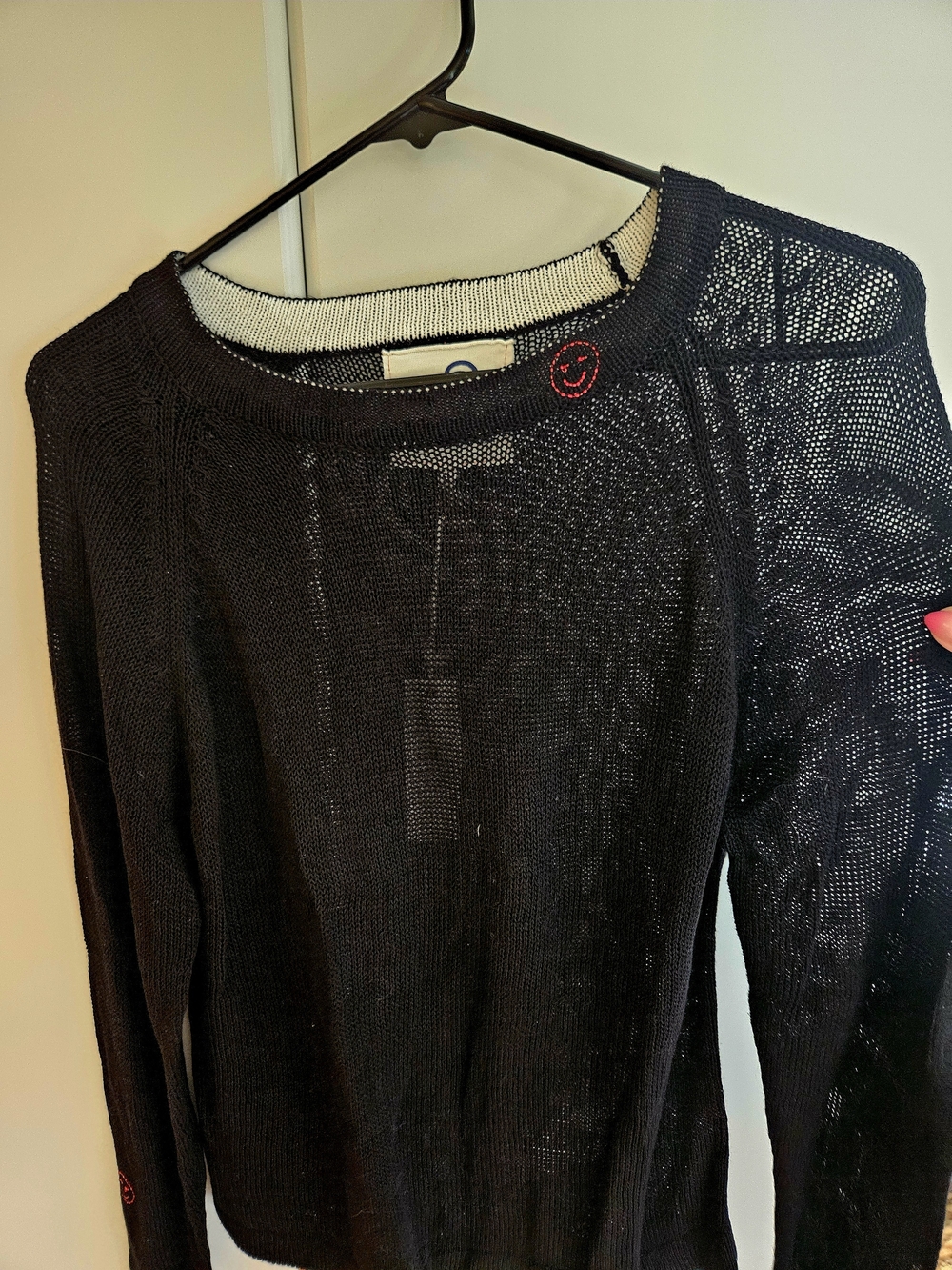 Just Madison Black Lightweight Crewneck Sweater